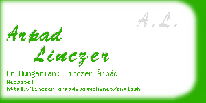 arpad linczer business card